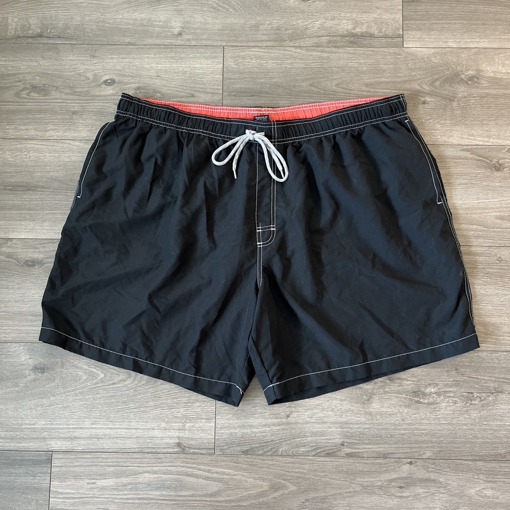 Croft & Barrow Mens 3XB Swim Trunks Black Drawstring